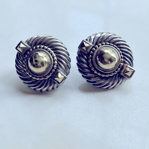 David Yurman gold and sterling silver vintage earrings. FINAL